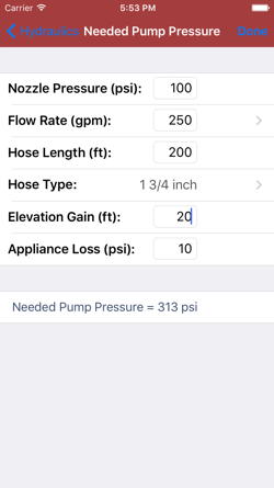 pump pressure